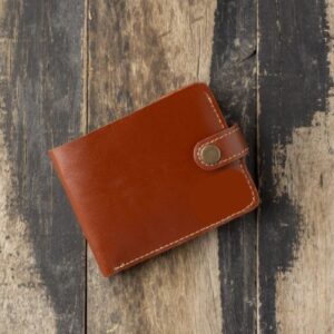 Leather Wallet With Button